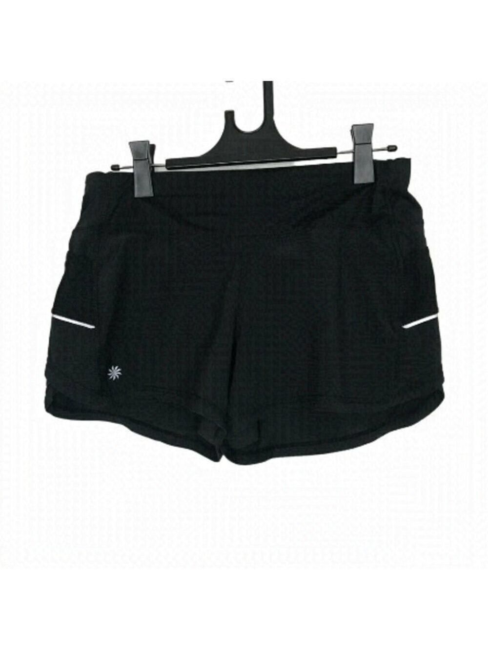 Athleta Size Med Black Dual Layer Workout Shorts Size S